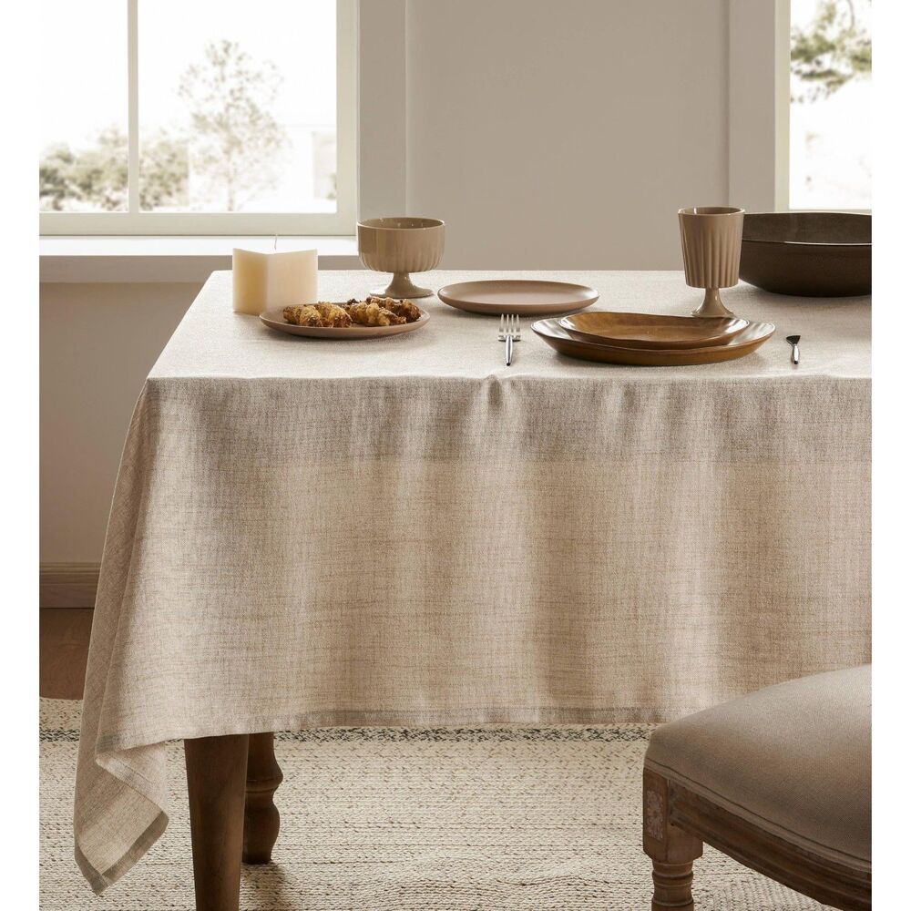 60"x104" Farmhouse Linen Tablecloth (Natural)
